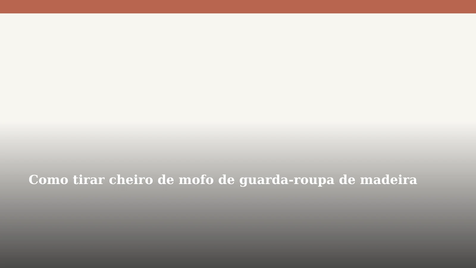 Como tirar cheiro de mofo de guarda-roupa de madeira