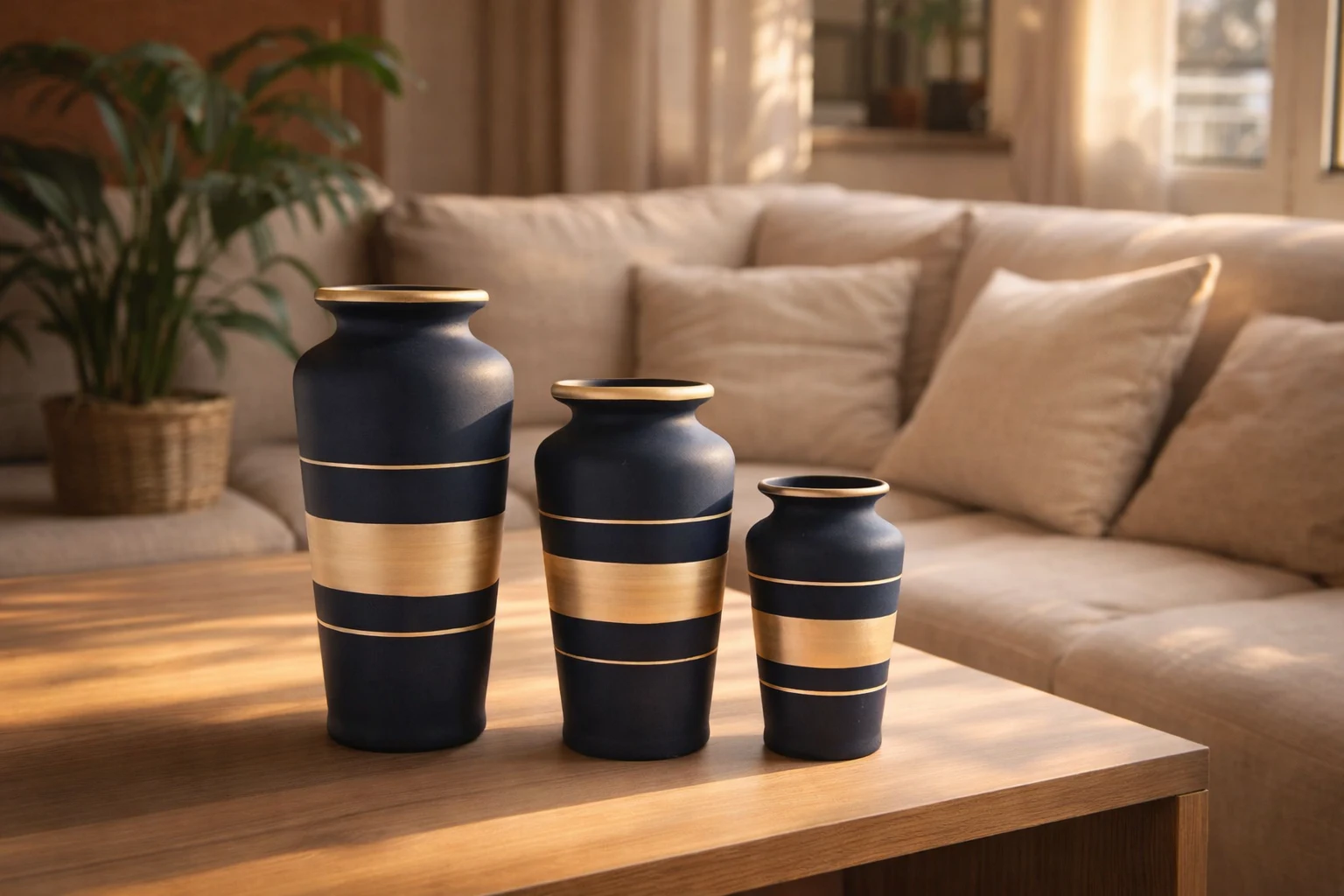 Kit 3 vasos decorativo Peças Trio Dupla Vaso Grande Decorativo para Aparador de Sala Conjunto Objeto Decorativo Cerâmica Decoração Enfeite Rack painel estante vasos centro de mesa e Dupla de vasos adorno arranjo de mesa nordico em um ambiente decorado