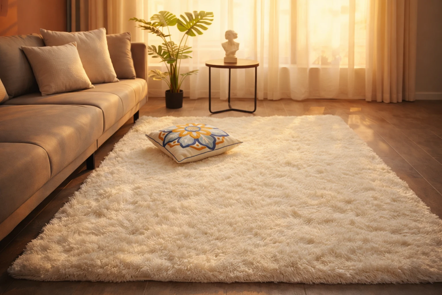 Tapete de pelúcia para sala de estar, luxuoso e charmoso, ideal para mesa de centro, tapete de lã de seda e tapete para em um ambiente decorado