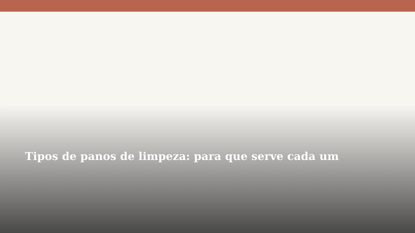 Tipos de panos de limpeza: para que serve cada um